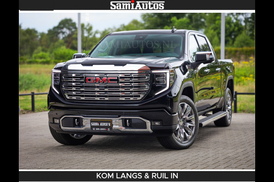 GMC Sierra DENALI | All-In Prijs | 6,2 V8 Full Option | De Meest Luxe Pick-Up in zijn Klasse | Comfortabele Dubbele Cabine met Royale 5 Zitplaatsen | BPM vrij | Nu Leverbaar uit Voorraad | Voorraad Nr 2232 | De specialist in Amerikaanse pick‑ups in Nederland en Europa.