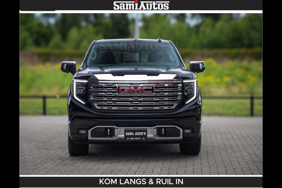 GMC Sierra DENALI | All-In Prijs | 6,2 V8 Full Option | De Meest Luxe Pick-Up in zijn Klasse | Comfortabele Dubbele Cabine met Royale 5 Zitplaatsen | BPM vrij | Nu Leverbaar uit Voorraad | Voorraad Nr 2232 | De specialist in Amerikaanse pick‑ups in Nederland en Europa.