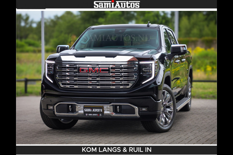 GMC Sierra DENALI | All-In Prijs | 6,2 V8 Full Option | De Meest Luxe Pick-Up in zijn Klasse | Comfortabele Dubbele Cabine met Royale 5 Zitplaatsen | BPM vrij | Nu Leverbaar uit Voorraad | Voorraad Nr 2232 | De specialist in Amerikaanse pick‑ups in Nederland en Europa.