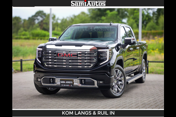 GMC Sierra DENALI | All-In Prijs | 6,2 V8 Full Option | De Meest Luxe Pick-Up in zijn Klasse | Comfortabele Dubbele Cabine met Royale 5 Zitplaatsen | BPM vrij | Nu Leverbaar uit Voorraad | Voorraad Nr 2232 | De specialist in Amerikaanse pick‑ups in Nederland en Europa.