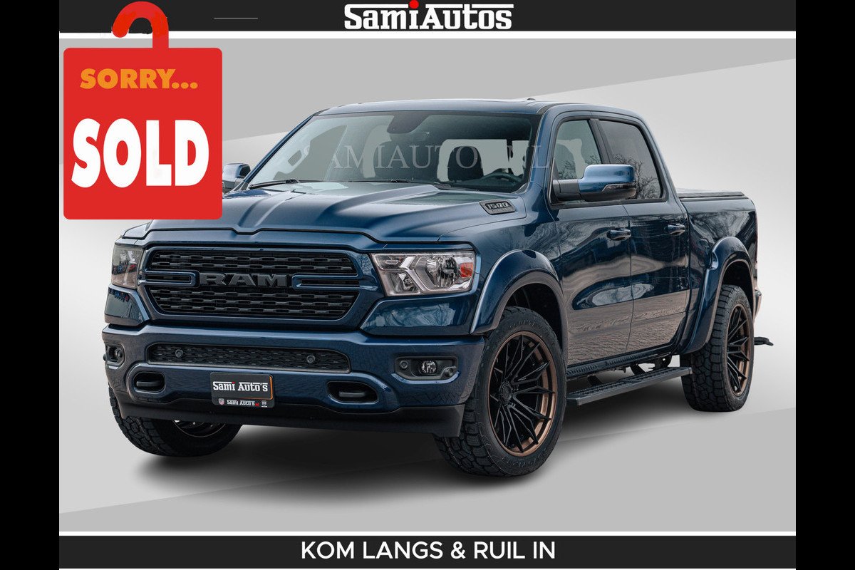 Dodge Ram SPORT | 5.7 V8 4x4 HEMI | PANORAMA DAK | GROOTSCHERM 12 INCH | LPG | Patriot Blue CREW CAB | DUBBELE CABINE | 5 PERSOONS | DC | VOORRAAD NR 2555 - 3325 | De specialist in Amerikaanse pick‑ups in Nederland en Europa.