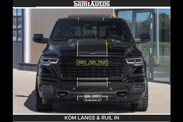 Dodge Ram Limited Night H.O 540HP 706Nm | Massage + Full Option | De Meest Luxe en Volle Pick-Up in zijn Klasse | Comfortabele Dubbele Cabine met Royale 5 Zitplaatsen | BPM vrij | Nu Leverbaar uit Voorraad | Voorraad Nr 2356 - 0990 | De specialist in Amerikaanse pick‑ups in Nederland en Europa.