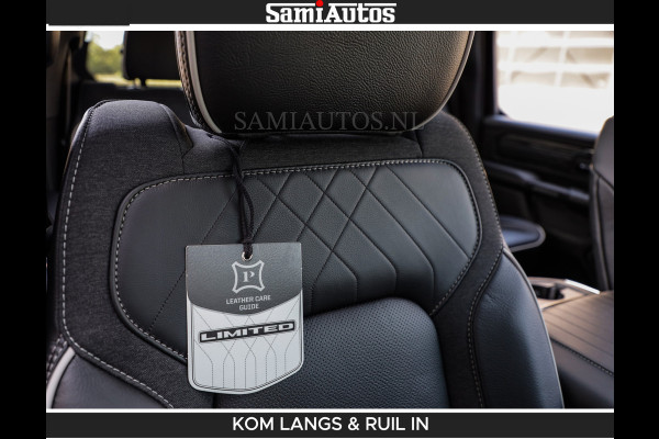 Dodge Ram Limited Night H.O 540HP 706Nm | Massage + Full Option | De Meest Luxe en Volle Pick-Up in zijn Klasse | Comfortabele Dubbele Cabine met Royale 5 Zitplaatsen | BPM vrij | Nu Leverbaar uit Voorraad | Voorraad Nr 2356 - 0990 | De specialist in Amerikaanse pick‑ups in Nederland en Europa.