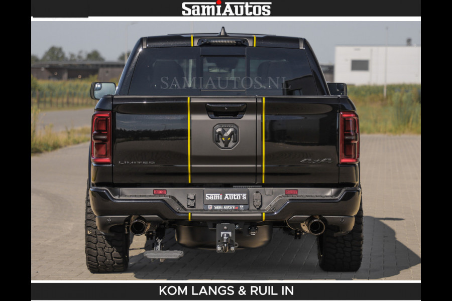 Dodge Ram Limited Night H.O 540HP 706Nm | Massage + Full Option | De Meest Luxe en Volle Pick-Up in zijn Klasse | Comfortabele Dubbele Cabine met Royale 5 Zitplaatsen | BPM vrij | Nu Leverbaar uit Voorraad | Voorraad Nr 2356 - 0990 | De specialist in Amerikaanse pick‑ups in Nederland en Europa.