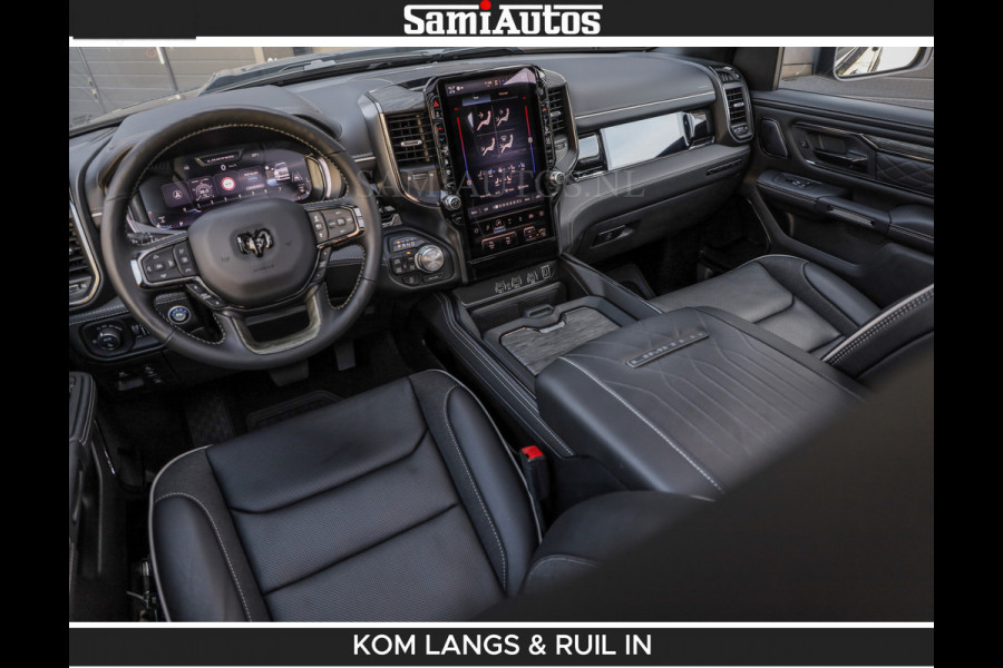 Dodge Ram Limited Night H.O 540HP 706Nm | Massage + Full Option | De Meest Luxe en Volle Pick-Up in zijn Klasse | Comfortabele Dubbele Cabine met Royale 5 Zitplaatsen | BPM vrij | Nu Leverbaar uit Voorraad | Voorraad Nr 2356 - 0990 | De specialist in Amerikaanse pick‑ups in Nederland en Europa.