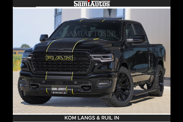 Dodge Ram Limited Night H.O 540HP 706Nm | Massage + Full Option | De Meest Luxe en Volle Pick-Up in zijn Klasse | Comfortabele Dubbele Cabine met Royale 5 Zitplaatsen | BPM vrij | Nu Leverbaar uit Voorraad | Voorraad Nr 2356 - 0990 | De specialist in Amerikaanse pick‑ups in Nederland en Europa.