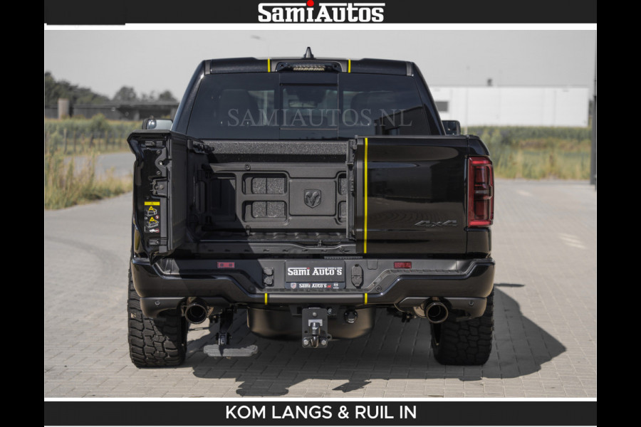 Dodge Ram Limited Night H.O 540HP 706Nm | Massage + Full Option | De Meest Luxe en Volle Pick-Up in zijn Klasse | Comfortabele Dubbele Cabine met Royale 5 Zitplaatsen | BPM vrij | Nu Leverbaar uit Voorraad | Voorraad Nr 2356 - 0990 | De specialist in Amerikaanse pick‑ups in Nederland en Europa.