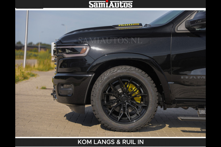 Dodge Ram Limited Night H.O 540HP 706Nm | Massage + Full Option | De Meest Luxe en Volle Pick-Up in zijn Klasse | Comfortabele Dubbele Cabine met Royale 5 Zitplaatsen | BPM vrij | Nu Leverbaar uit Voorraad | Voorraad Nr 2356 - 0990 | De specialist in Amerikaanse pick‑ups in Nederland en Europa.