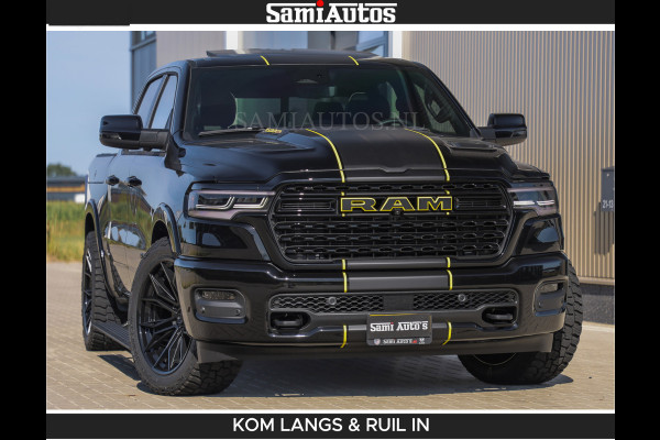 Dodge Ram Limited Night H.O 540HP 706Nm | Massage + Full Option | De Meest Luxe en Volle Pick-Up in zijn Klasse | Comfortabele Dubbele Cabine met Royale 5 Zitplaatsen | BPM vrij | Nu Leverbaar uit Voorraad | Voorraad Nr 2356 - 0990 | De specialist in Amerikaanse pick‑ups in Nederland en Europa.