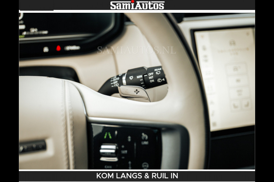 Land Rover Range Rover P550e 551 PK GARANTIE TOT 14-03-2029 | ACHTERAS BESTURING | SOFT CLOSE | HEAD-UP | FACELIFT MODEL | 23 INCH VELGEN | PANORAMADAK | STUURVERWARMING | STOEL KOELING | Incl btw | Fabrieksgarantie tot 14-03-2029 – Geniet van gemoedsrust met uitgebreide dekking tot deze datum.