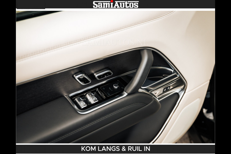 Land Rover Range Rover P550e 551 PK GARANTIE TOT 14-03-2029 | ACHTERAS BESTURING | SOFT CLOSE | HEAD-UP | FACELIFT MODEL | 23 INCH VELGEN | PANORAMADAK | STUURVERWARMING | STOEL KOELING | Incl btw | Fabrieksgarantie tot 14-03-2029 – Geniet van gemoedsrust met uitgebreide dekking tot deze datum.