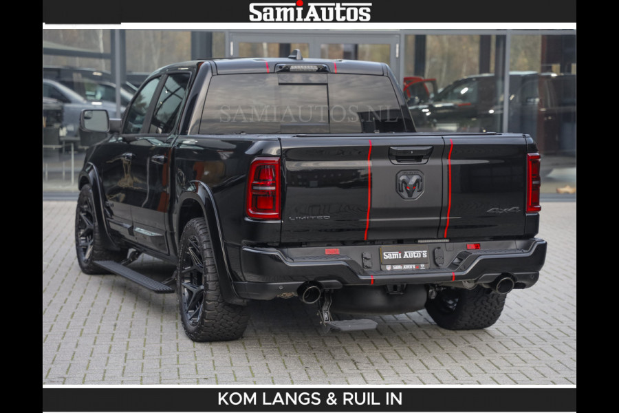 Dodge Ram LIMITED 2026 5.7 V8 HEMI | MAXIMAAL UITGERUST | DUBBELE CABINE | 5 PERSOONS | DC | Allernieuwste Limited uitvoering – volledig uitgerust met alle opties, inclusief MWK en normale laadbak.