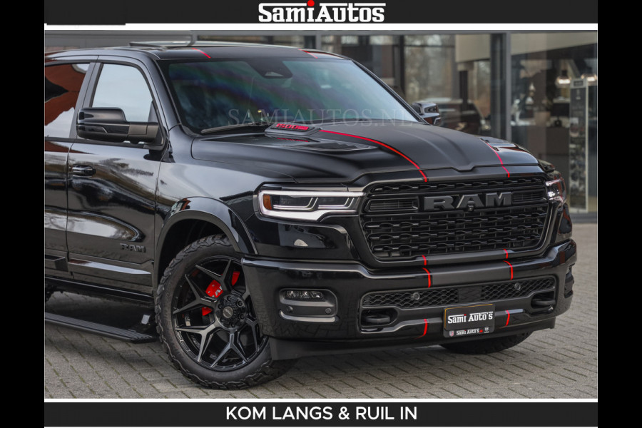 Dodge Ram LIMITED 2026 5.7 V8 HEMI | MAXIMAAL UITGERUST | DUBBELE CABINE | 5 PERSOONS | DC | Allernieuwste Limited uitvoering – volledig uitgerust met alle opties, inclusief MWK en normale laadbak.