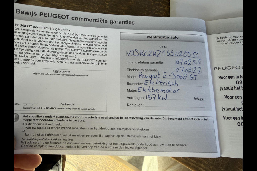 Peugeot E-3008 Allure 73 kWh SOH 94%| 3 FASE |  DIRECT LEVERBAAR RIJKAAR GEMAAKT BIJ DE PEUGEOT DEALER | 360° CAMERA| | KEYLESS ENTRY | 18.685KM! | DIGI. DASH| DEALER ONDERHOUDEN | CARPLAY/ ANDROID AUTO|