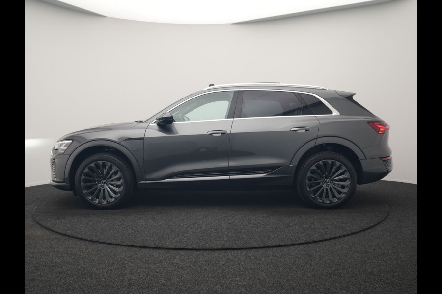 Audi Q8 e-tron 50 quattro S Line 95 kWh 340pk Dealer O.H | Luchtvering | Trekhaak Afn. | Adaptive Cruise | Bang & Olufsen | Head Up | 360 Camera | Lederen Sportstoelen & Stuur Verwarmd | Keyless | Apple Carplay | BLIS | Virtual | Navigatie | DAB | 21"L.M |