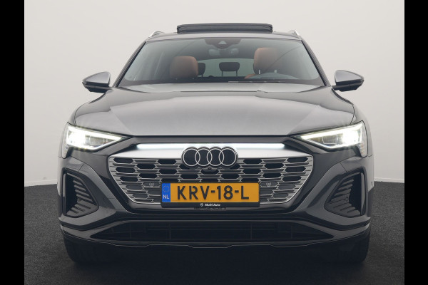 Audi Q8 e-tron 50 quattro S Line 95 kWh 340pk Dealer O.H | Luchtvering | Trekhaak Afn. | Adaptive Cruise | Bang & Olufsen | Head Up | 360 Camera | Lederen Sportstoelen & Stuur Verwarmd | Keyless | Apple Carplay | BLIS | Virtual | Navigatie | DAB | 21"L.M |