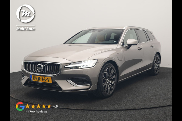 Volvo V60 T6 Recharge AWD Inscription PHEV 340pk Dealer O.H | Trekhaak Af Fabriek | Adaptive Cruise | 360 Camera | Head Up | Lederen Sportstoelen Memory & Verkoeling | Keyless | Apple Carplay | Stoel & Stuurverwarming | Virtual | Navigatie | DAB | 18"L.M | Plug In Hybrid |