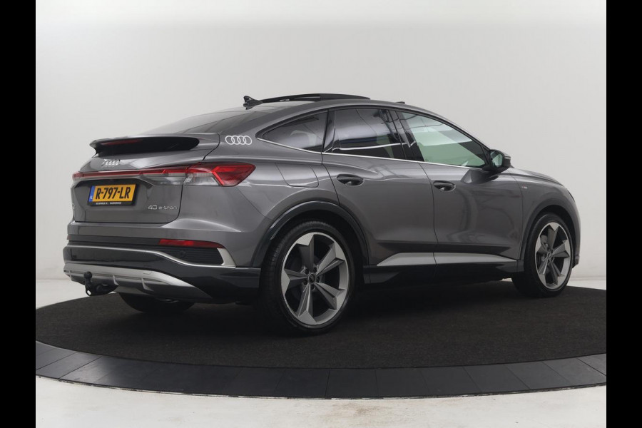 Audi Q4 Sportback e-tron 40 Launch edition S Competition 77 kWh | SOH 92,5% | Panoramadak | Leder | Stoelverwarming | Adaptive cruise | Head-up | SONOS audio | Sfeerverlichting | Carplay | Trekhaak