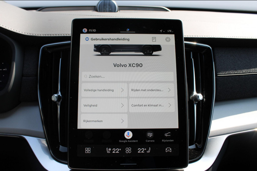 Volvo XC90 T8 406pk Automaat AWD Ultra Black Edition / Stoelmassage - en ventilatie / Luchtvering / Trekhaak / Panoramadak / Google services / Elektrisch bedienbare voorstoelen met geheugen / Stoelverwarming voor en achter