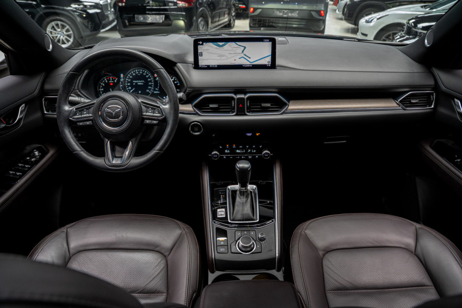 Mazda CX-5 2.5 SkyActiv-G 194 HUD Leder Bose 360 ° Memory seats Navi Matrix LED PDC Stuur- & stoelverwarming Elektr. bedienbare achterklep Climate C. Cruise C. LM velgen BTW auto!