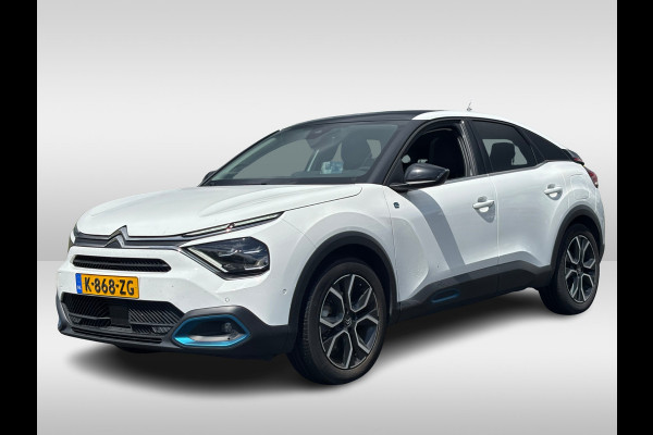 Citroën Ë-C4 Shine 50 kWh / Schuifdak / Camera / Head-up / Leder / Keyless / CarPlay / 18'' / Dodehoek / DAB / ACC / Stuurverwarmd / Full-LED