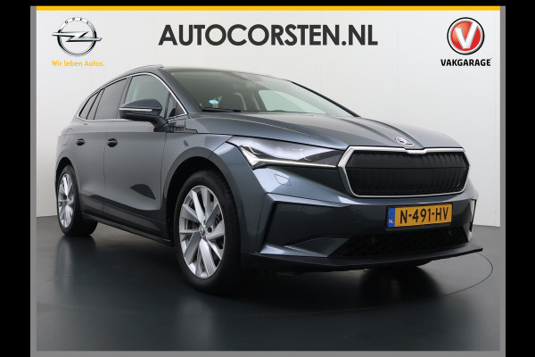 Škoda ENYAQ iV 80 SOH 90% Warmtepomp Adap.Cruise Camera Stuur+Stoelverwarming Blind Spot 3-Zone Ecc Navi Apple Carplay Android Auto Matrix Led  Assistentie Pakket Comfort-pakket Lane Assist P-Assist Lmv 20" Privacy Glas Pdc Isofix Origineel Nederlandse Auto Dealeronderhouden