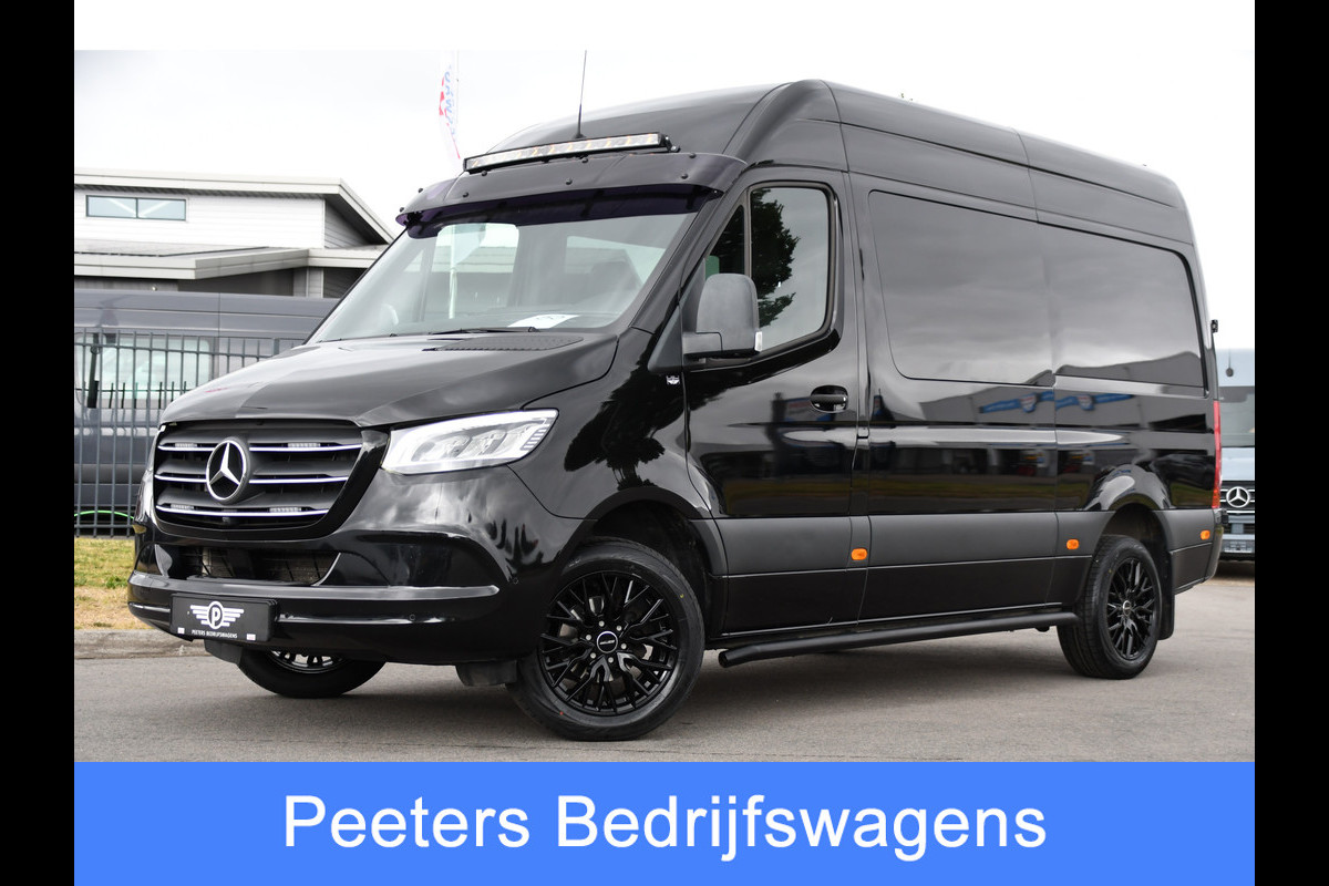 Mercedes-Benz Sprinter 319 1.9 CDI L2H2 DC Black Edition Adaptieve Cruise, 360 Camera, Carplay, LED, 10,5'' Mbux, Stoelverwarming, Automaat, 190pk, 3500kg Trekhaak, Uniek!