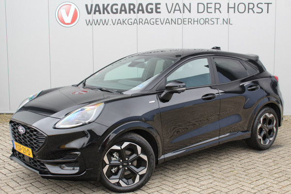 Ford Puma 1.0-125pk EcoBoost Mild-Hybrid ST-Line X. Fabrieksgarantie t/m 03-12-2029 ! Slechts 3.000km ! Autm. airco, cruise control, navigatie, telefoonvoorb., stoel-, stuur- en voorraamverwarming, bestuurdersassistent pakket etc.