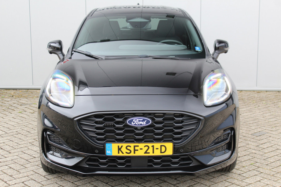 Ford Puma 1.0-125pk EcoBoost Mild-Hybrid ST-Line X. Fabrieksgarantie t/m 03-12-2029 ! Slechts 3.000km ! Autm. airco, cruise control, navigatie, telefoonvoorb., stoel-, stuur- en voorraamverwarming, bestuurdersassistent pakket etc.