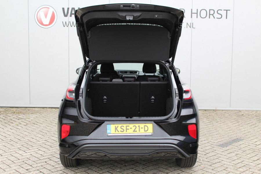 Ford Puma 1.0-125pk EcoBoost Mild-Hybrid ST-Line X. Fabrieksgarantie t/m 03-12-2029 ! Slechts 3.000km ! Autm. airco, cruise control, navigatie, telefoonvoorb., stoel-, stuur- en voorraamverwarming, bestuurdersassistent pakket etc.