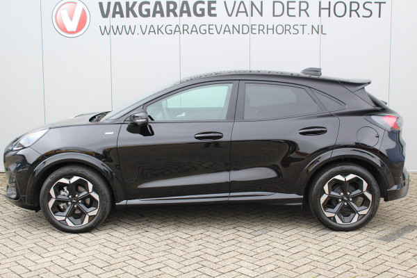 Ford Puma 1.0-125pk EcoBoost Mild-Hybrid ST-Line X. Fabrieksgarantie t/m 03-12-2029 ! Slechts 3.000km ! Autm. airco, cruise control, navigatie, telefoonvoorb., stoel-, stuur- en voorraamverwarming, bestuurdersassistent pakket etc.