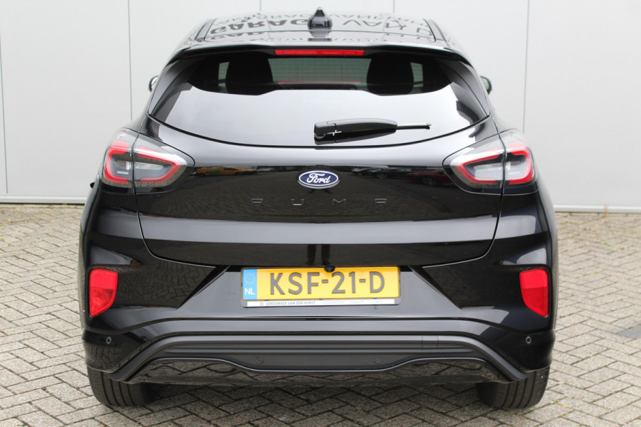 Ford Puma 1.0-125pk EcoBoost Mild-Hybrid ST-Line X. Fabrieksgarantie t/m 03-12-2029 ! Slechts 3.000km ! Autm. airco, cruise control, navigatie, telefoonvoorb., stoel-, stuur- en voorraamverwarming, bestuurdersassistent pakket etc.