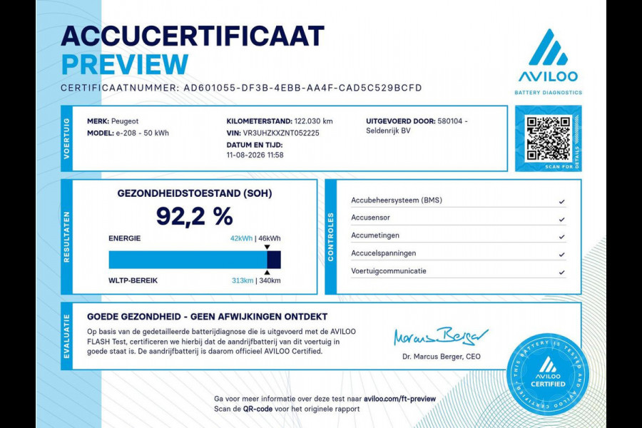 Peugeot e-208 EV GT 350 50 kWh | SOH 92,2% | Half leder | Stoelverwarming | Navigatie | Climate control | Carplay | Camera | Park assist