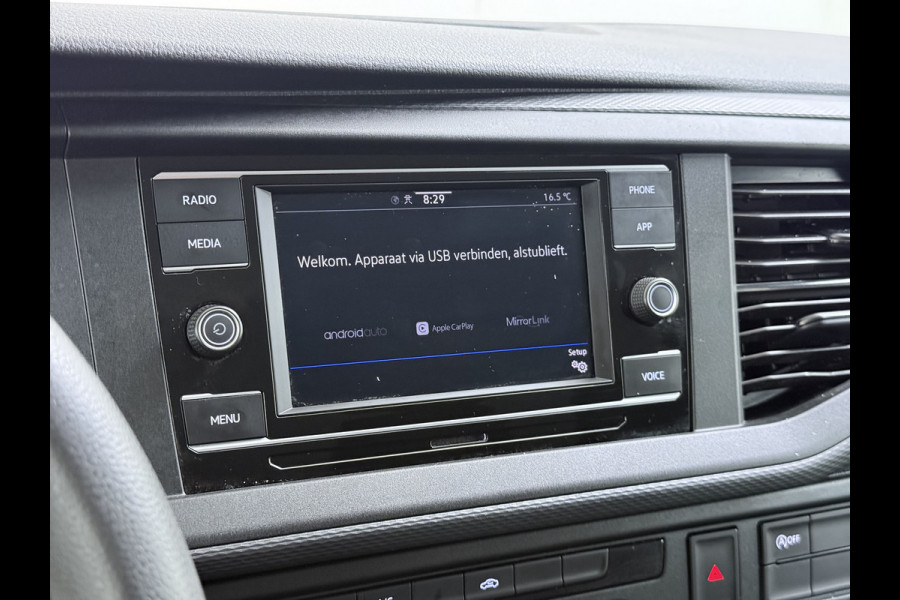 Volkswagen Transporter 2.0TDI D.C Dubbele Cabine 6-Pers. L2H1 28 Navi* Apple Carplay Android Mirror-Link Airco Bluetooth Cruise Control Pdc Euro 6 Betonplex Vloer Wandbetimmering Achterdeuren 1e Eigenaar