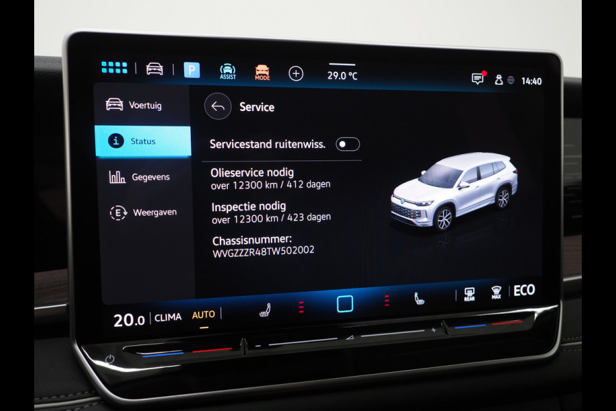 Volkswagen Tayron 1.5 eHybrid Elegance 272PK | Leder/Alcantara | Trekhaak | Massage | 360 | Keyless | Adaptive Cruise | Sfeerlicht