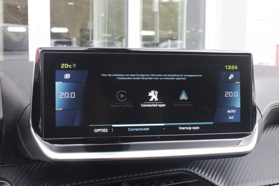 Peugeot e-208 EV GT 136PK 50 kWh | NAVIGATIE 10" TOUCHSCREEN | APPLE CARPLAY/ANDROID AUTO | PARKEERSENSOREN VOOR + ACHTER | ACHTERUITRIJ CAMERA | FULL LED KOPLAMPEN | 17" LICHTMETALEN VELGEN | CLIMATE CONTROL | CRUISE CONTROL | DAB+ RADIO | REGEN/LICHT SENSOR | SNELLAAD FUNCTIE | ALL SEASON BANDEN |