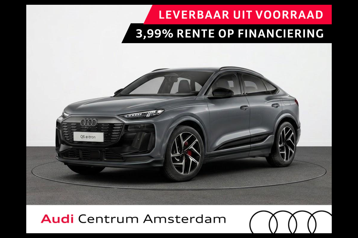 Audi Q6 Sportback e-tron S edition e-tron 83Kwh 252 pk | Glazen panoramadak | Trekhaak, mechanisch draaibaar | Exterieurpakket zwart | S line zwart leder-kunstleder |