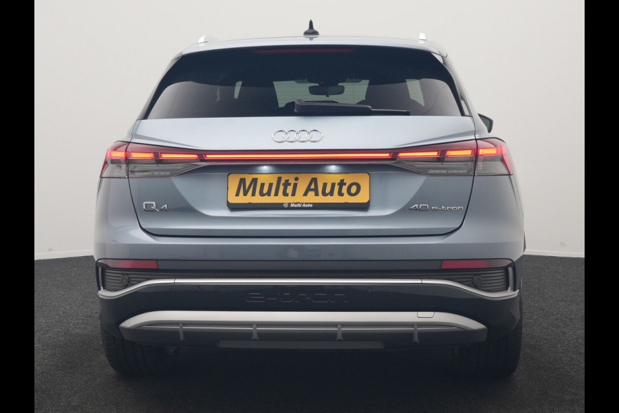 Audi Q4 e-tron 40 2x S Line 82 kWh 204pk Dealer O.H | Trekhaak Af Fabriek | Matrix LED | Keyless | Lederen Sportstoelen Verwarmd | BLIS | Apple Carplay | Lane Assist | Virtual | Navigatie | DAB | 20"L.M |