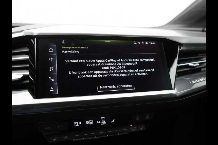 Audi Q4 e-tron 40 2x S Line 82 kWh 204pk Dealer O.H | Trekhaak Af Fabriek | Matrix LED | Keyless | Lederen Sportstoelen Verwarmd | BLIS | Apple Carplay | Lane Assist | Virtual | Navigatie | DAB | 20"L.M |
