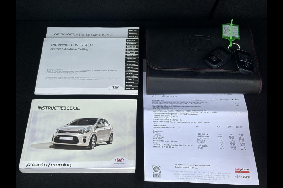 Kia Picanto 1.0 T-GDI GT-Line 102pk l Draadloze telefoonlader l Carplay l 2e Eigenaar l Keyless l Camera l Stoelverw-Stuurverw l Leder l Navi l Airco l Cruise l Lm velgen l Pdc l N.A.P l Net beurt gehad l Apk tot 09-2027