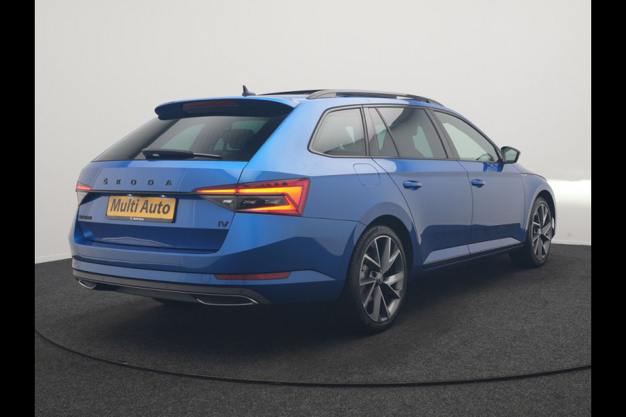 Škoda Superb Combi 1.4 TSI iV Sportline PHEV 218pk Dealer O.H | Panodak | Adaptive Cruise | Camera | Crystal LED | Alcantara Sportstoelen Memory & Verwarmd | Keyless | Apple Carplay | Virtual | Navigatie | DAB | 19"L.M |
