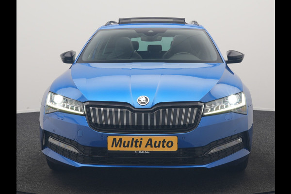 Škoda Superb Combi 1.4 TSI iV Sportline PHEV 218pk Dealer O.H | Panodak | Adaptive Cruise | Camera | Crystal LED | Alcantara Sportstoelen Memory & Verwarmd | Keyless | Apple Carplay | Virtual | Navigatie | DAB | 19"L.M |