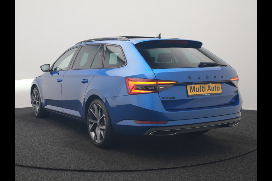 Škoda Superb Combi 1.4 TSI iV Sportline PHEV 218pk Dealer O.H | Panodak | Adaptive Cruise | Camera | Crystal LED | Alcantara Sportstoelen Memory & Verwarmd | Keyless | Apple Carplay | Virtual | Navigatie | DAB | 19"L.M |