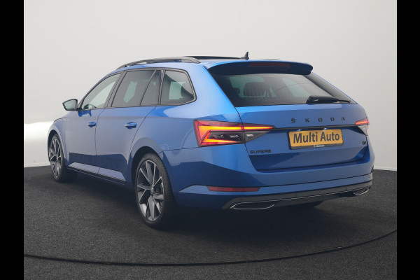 Škoda Superb Combi 1.4 TSI iV Sportline PHEV 218pk Dealer O.H | Panodak | Adaptive Cruise | Camera | Crystal LED | Alcantara Sportstoelen Memory & Verwarmd | Keyless | Apple Carplay | Virtual | Navigatie | DAB | 19"L.M |