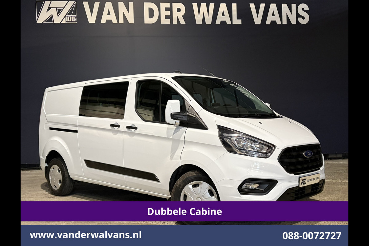 Ford Transit Custom 2.0 TDCI 130pk Automaat L2H1 Dubbele Cabine Euro6 Airco | 6-Zits | Camera | Navigatie | Apple Carplay Cruisecontrol, LED, Verwarmde voorruit, Stoelverwarming, Parkeersensoren, Achterklep