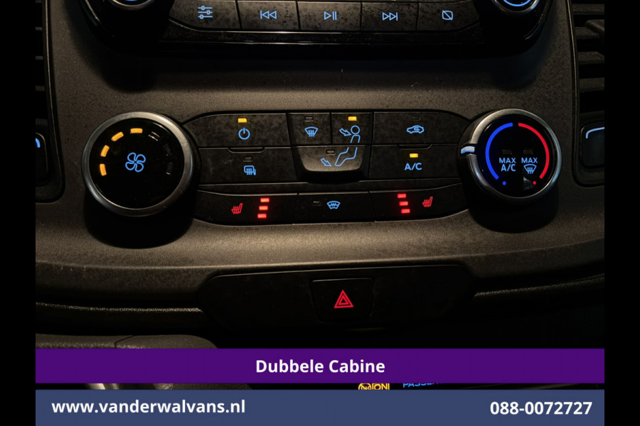 Ford Transit Custom 2.0 TDCI 130pk Automaat L2H1 Dubbele Cabine Euro6 Airco | 6-Zits | Camera | Navigatie | Apple Carplay Cruisecontrol, LED, Verwarmde voorruit, Stoelverwarming, Parkeersensoren, Achterklep