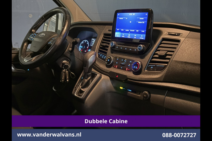 Ford Transit Custom 2.0 TDCI 130pk Automaat L2H1 Dubbele Cabine Euro6 Airco | 6-Zits | Camera | Navigatie | Apple Carplay Cruisecontrol, LED, Verwarmde voorruit, Stoelverwarming, Parkeersensoren, Achterklep