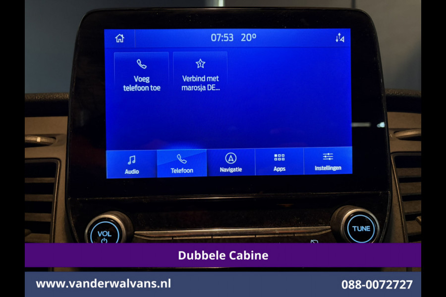 Ford Transit Custom 2.0 TDCI 130pk Automaat L2H1 Dubbele Cabine Euro6 Airco | 6-Zits | Camera | Navigatie | Apple Carplay Cruisecontrol, LED, Verwarmde voorruit, Stoelverwarming, Parkeersensoren, Achterklep