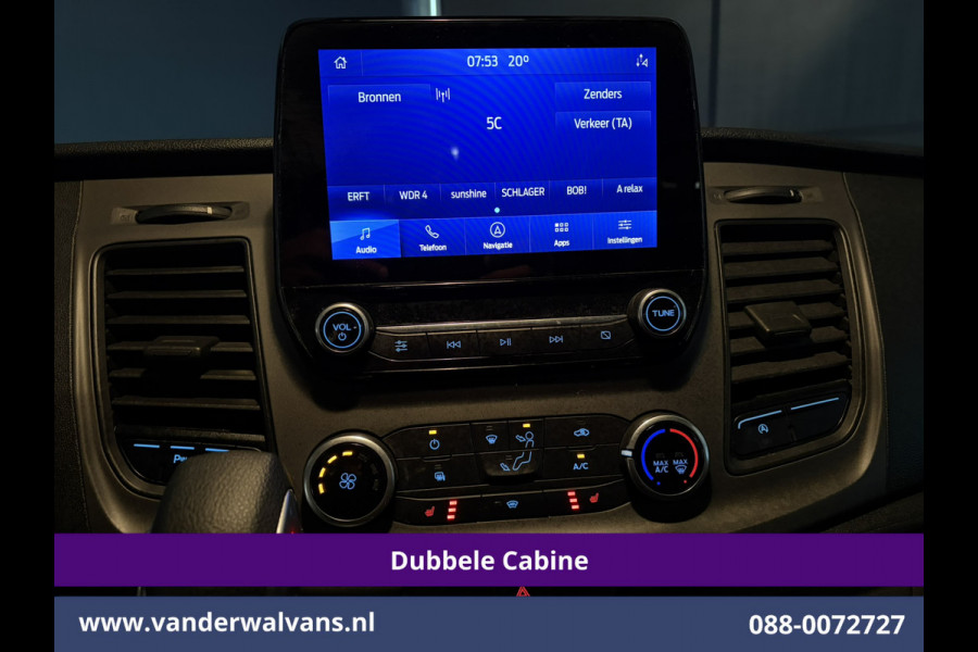 Ford Transit Custom 2.0 TDCI 130pk Automaat L2H1 Dubbele Cabine Euro6 Airco | 6-Zits | Camera | Navigatie | Apple Carplay Cruisecontrol, LED, Verwarmde voorruit, Stoelverwarming, Parkeersensoren, Achterklep