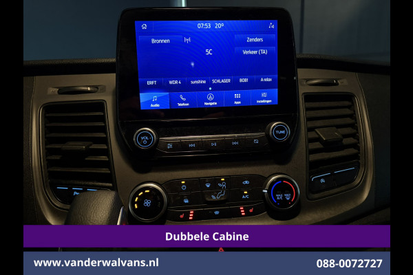 Ford Transit Custom 2.0 TDCI 130pk Automaat L2H1 Dubbele Cabine Euro6 Airco | 6-Zits | Camera | Navigatie | Apple Carplay Cruisecontrol, LED, Verwarmde voorruit, Stoelverwarming, Parkeersensoren, Achterklep
